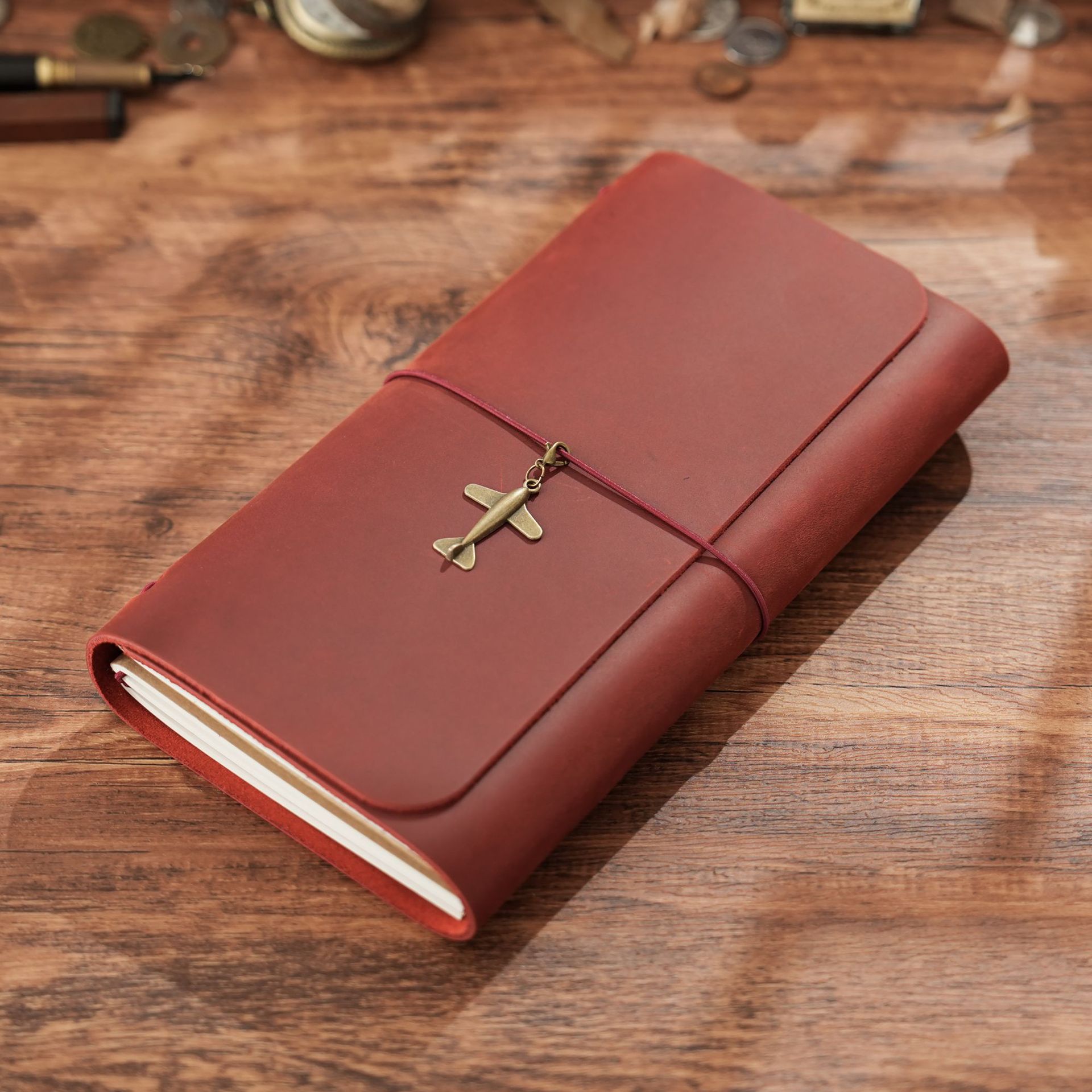 Vintage Leather Journal Notebook - Nuevo Cuaderno de Viaje Triple Plegable