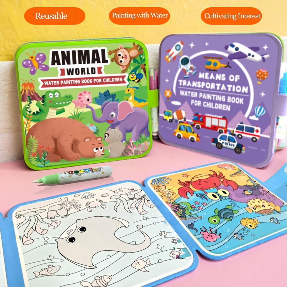Reusable Water Magic Coloring Book - Libro de pintura al agua plegable