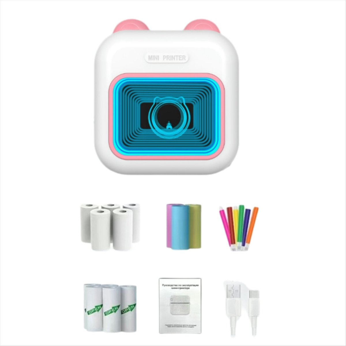 Mini impresora de pegatinas co - Mini Pocket Thermal Printer Paper Roll reseña y precio