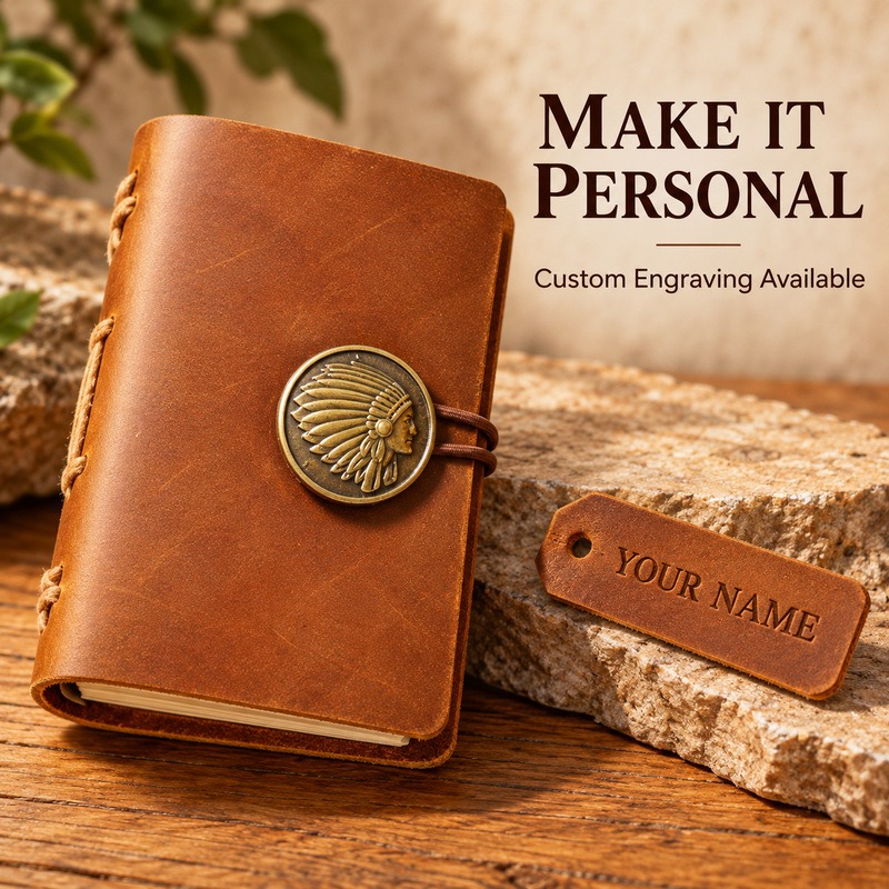 Mini cuaderno de viaje de cuer - Vintage Leather Journal Notebook reseña y precio