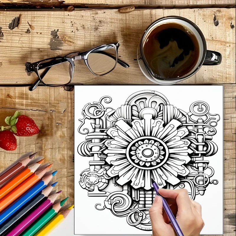 Libro para colorear de flores  - Adult Coloring Book Stress Relief reseña y precio